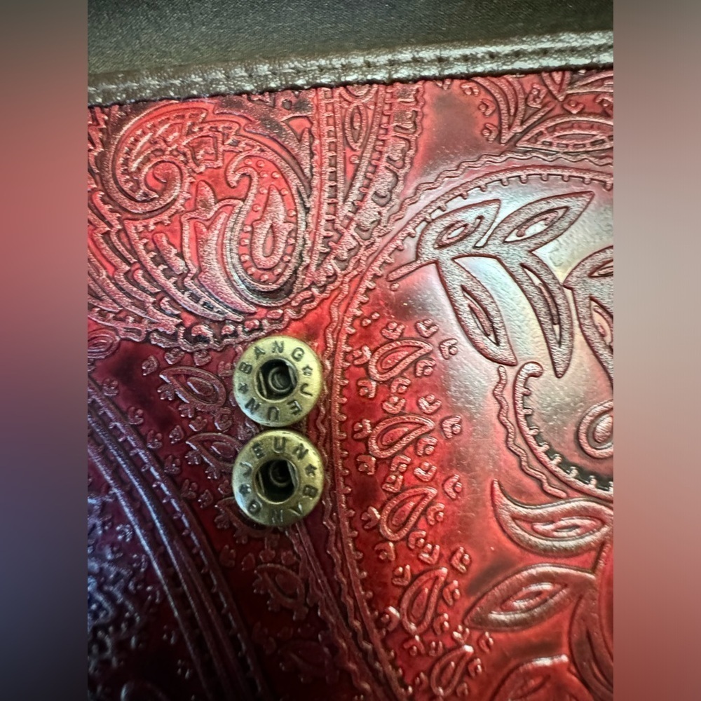 Relic Tri-Fold Snap Wallet Red&Brow. - Picture 5 of 9